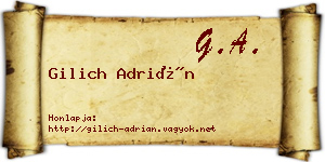 Gilich Adrián névjegykártya